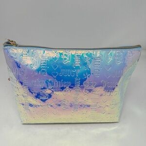Juicy Couture LOGO PINK/PURPLE Transparent Cosmetic Makeup Bag & Toiletry NWT